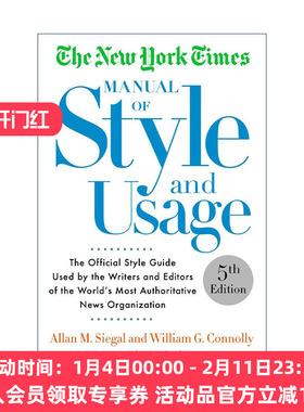 英文原版 The New York Times Manual of Style and Usage 5Th Ed 纽约时报百年经典写作指南 第五版 Allan M Siegal 进口英语书籍