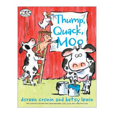 英文原版 Thump Quack Moo 砰砰 嘎嘎 哞 玉米迷宫 嘻哈农场 精装图画书 朵琳·克罗宁 英文版 进口英语原版书籍