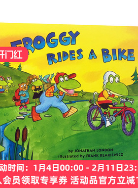 英文原版 Froggy Rides A Bike 小青蛙弗洛格骑车 大开绘本 英文版 进口英语原版书籍