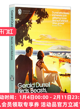 英文原版 Birds Beasts and Relatives 杰拉尔德?达雷尔 希腊三部曲2 桃金娘森林宝藏 企鹅现代经典 英文版 进口英语原版书籍