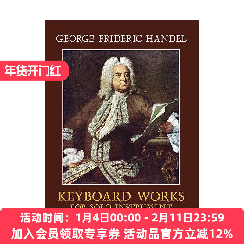 英文原版 Keyboard Works for Solo Instrument 适合独奏乐器的键盘作品集 曲谱 乔治·弗里德里希·亨德尔 进口英语原版书籍