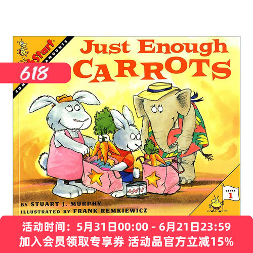 英文原版 Mathstart Level 1 Just Enough Carrots 数学启蒙绘本1级 英文版 进口英语原版书籍