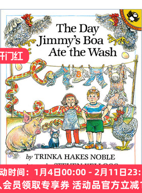 英文原版 The Day Jimmy's Boa Ate the Wash 那天吉米的蟒蛇吃掉了洗好的衣服 儿童幽默绘本 Steven Kellogg 进口英语原版书籍