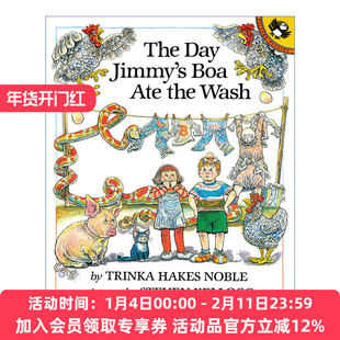 英文原版 The Day Jimmy's Boa Ate the Wash 那天吉米的蟒蛇吃掉了洗好的衣服 儿童幽默绘本 Steven Kellogg 进口英语原版书籍