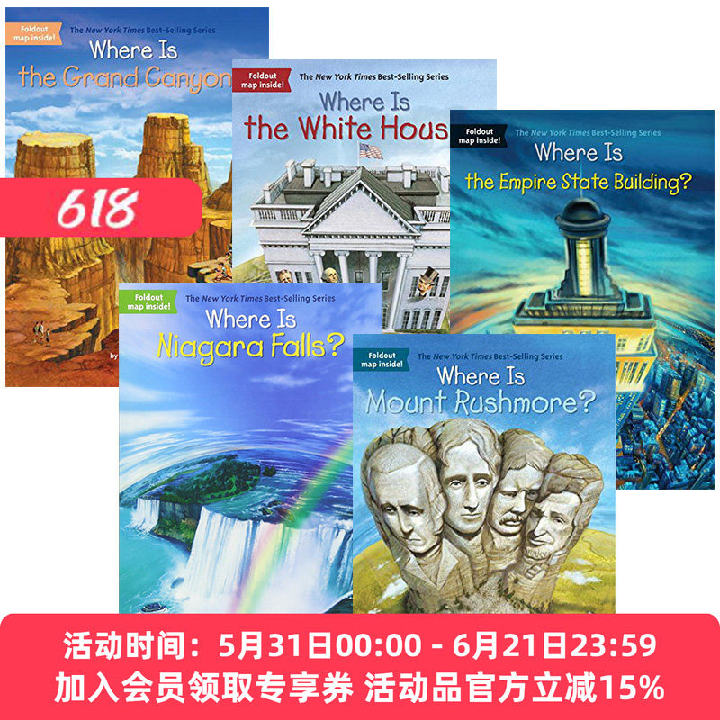 英文原版 where is系列 美国景点主题套装5本 进口英文原版书籍