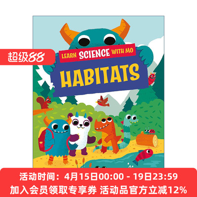 英文原版 Learn Science with Mo Habitats 与毛毛怪小莫一起学科学 栖息地 儿童科普百科精装绘本 英文版 进口英语原版书籍