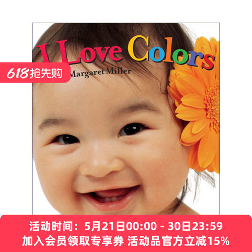 英文原版绘本 I Love Colors 我喜欢颜色 宝宝的脸 纸板书 英文版 进口英语原版书籍