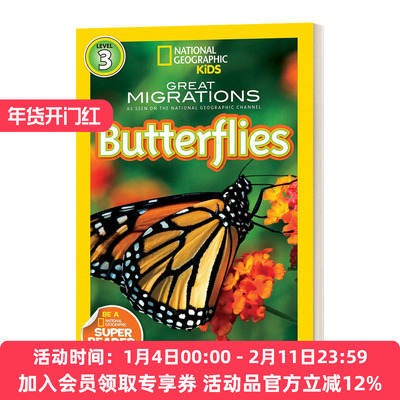 英文原版 National Geographic Kids Readers L3 Great Migrations Butterflies 国家地理分级读物第3级 英文版 进口英语原版书籍