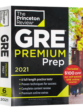 普林斯顿 GRE考试备考指南2021优质版 英文原版 Princeton Review GRE Premium Prep 2021 英文版进口原版英语考试书籍