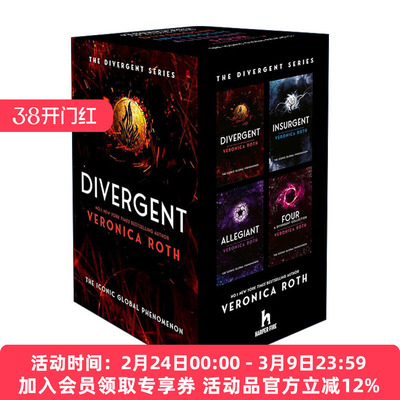 英文原版 Divergent Series Box Set 分歧者系列全四册盒装 维罗尼卡·罗斯科幻反乌托邦小说 英文版 进口英语原版书籍