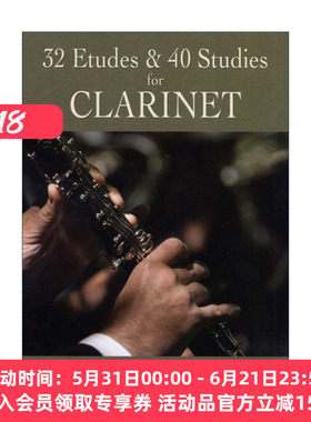 英文原版 32 Etudes and 40 Studies for Clarinet 32首练习曲和40首单簧管小调 Cyrille Rose西里尔·罗塞 进口英语原版书籍