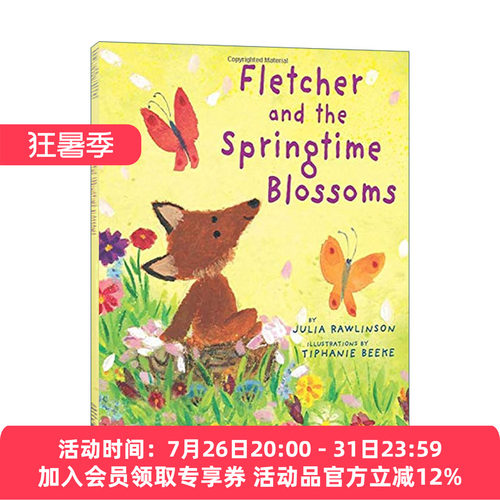 狐狸弗莱彻和春天花朵 英文原版 Fletcher and the Springtime Blossoms 季节变化 儿童绘本 英文版 进口英语原版书籍