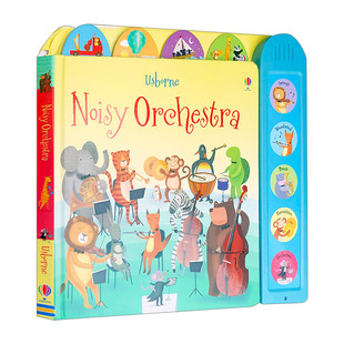 嘈杂的乐团 英文原版 Noisy Orchestra 发声书大开纸板书 低幼乐器启蒙儿童英语书 Usborne 动物管弦乐队音乐书 英文版 进口书