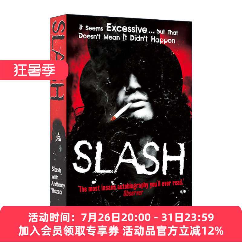 索尔&middot;哈德森Slash自传 英文原版 Slash the Autobiography 枪炮与玫瑰乐队吉他手 英文版 进口英语原版书籍
