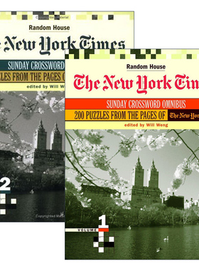 英文原版 The New York Times Sunday Crossword Omnibus系列 2册套装 纽约时报星期日填字游戏精选集 英文版 进口英语原版书籍