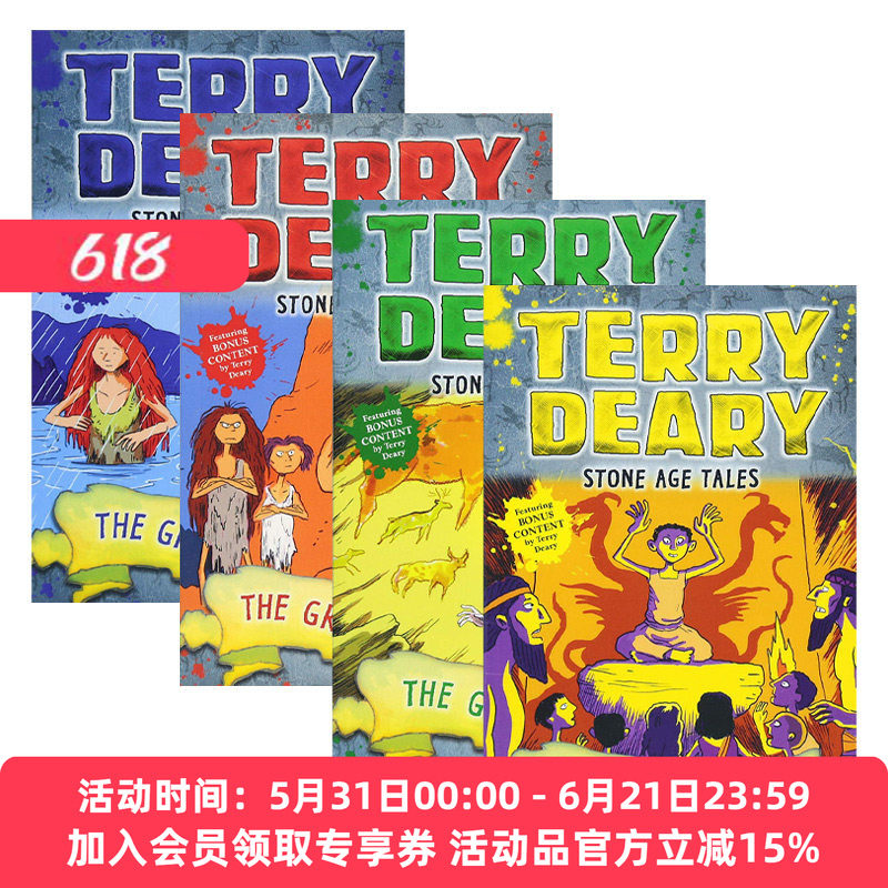 英文原版 Terry Deary's Historical Talesy Stone Age Tales 石器时代的故事4册 儿童章节桥梁小说 英文版 进口英语原版书籍
