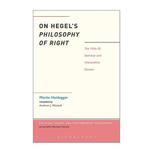 论黑格尔 英文原版 法哲学 进口英语原版 英文版 Hegel 书籍 Philosophy 海德格尔讲座论文集 Right