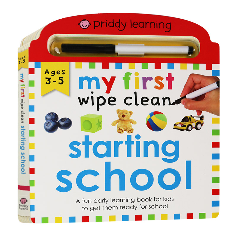 擦擦书 开始上学 英文原版绘本 My First Wipe Clean Starting School 儿童英语单词学习书籍 英文版进口书 Roger Priddy
