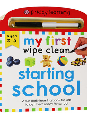擦擦书 开始上学 英文原版绘本 My First Wipe Clean Starting School 儿童英语单词学习书籍 英文版进口书 Roger Priddy