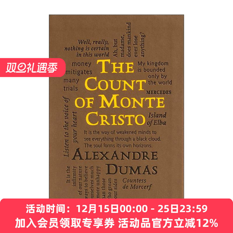 英文原版 Count of Monte Cristo 基督山伯爵 第2版 软精装皮质封面词云经典 Word Cloud Classics 英文版 进口英语原版书籍