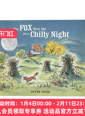狐狸夜游记 儿童精装绘本 英文原版 The Fox Went Out on a Chilly Night 凯迪克奖 彼得·史比尔  英文版 进口英语原版书籍