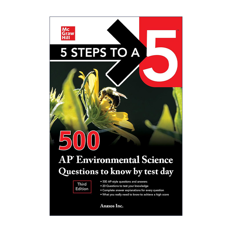 英文原版 5 Steps to a 5 500 AP Environmental Science Questions to Know by Test Day AP环境科学500问第3版进口英语原版书籍