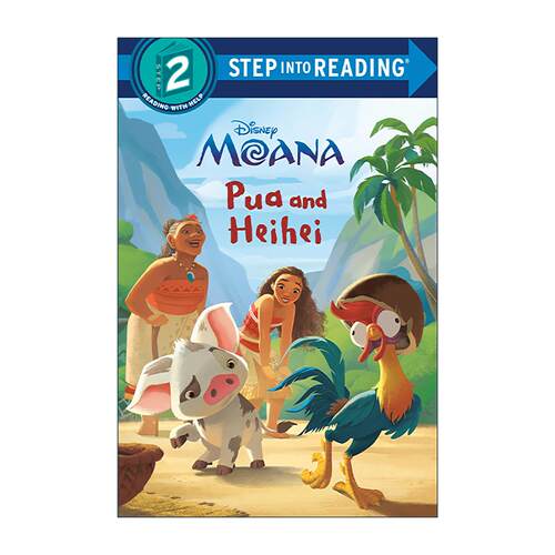 英文原版 Step into Reading 2 Pua and Heihei Disney Moana 胖胖猪和憨憨鸡 迪士尼 海洋奇缘 同名电影改编 进口英语原版书籍