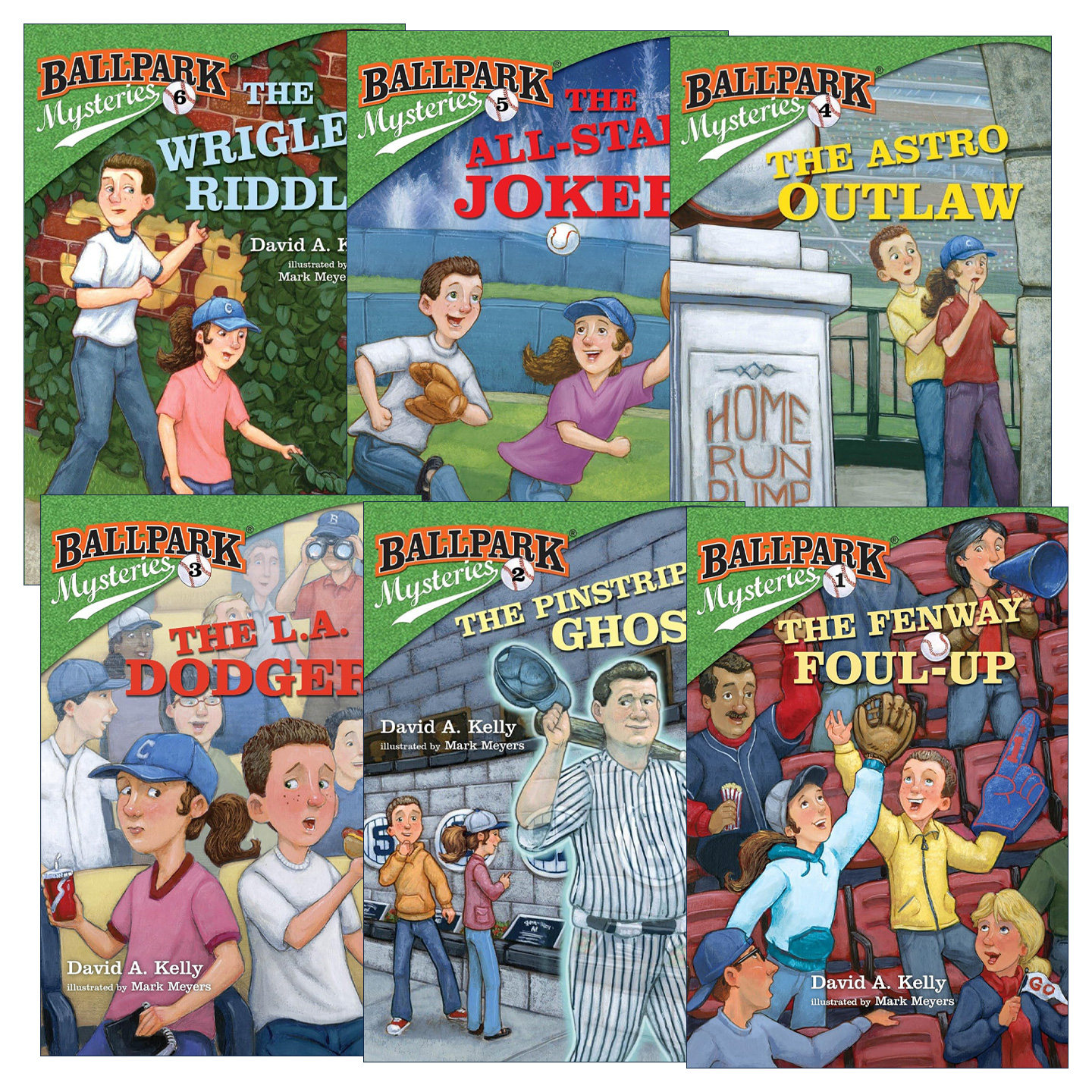 英文原版 Ballpark Mysteries 棒球场之谜系列1-6册 儿童推理章节桥梁故事书 David A. Kelly 英文版 进口英语原版书籍