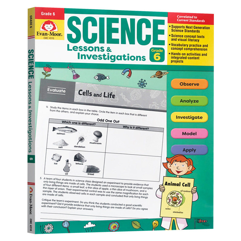科学研究探索系列练习册 六年级 英文原版 Science Lessons and Investigations, Grade 6 TE 美国加州小学英语教辅 英文版书