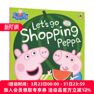 绘本 儿童英语启蒙图画故事书 英文版 粉红猪小妹 英文原版 Shopping Pig Peppa 大开本 小猪佩奇 Let 和佩奇一起去购物