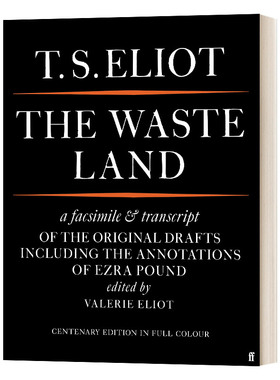 正版 荒原 TS艾略特诗歌 50周年纪念版 英文原版 The Waste Land Facsimile 传真及原始手稿 全彩版 英文版 进口英语原版书籍