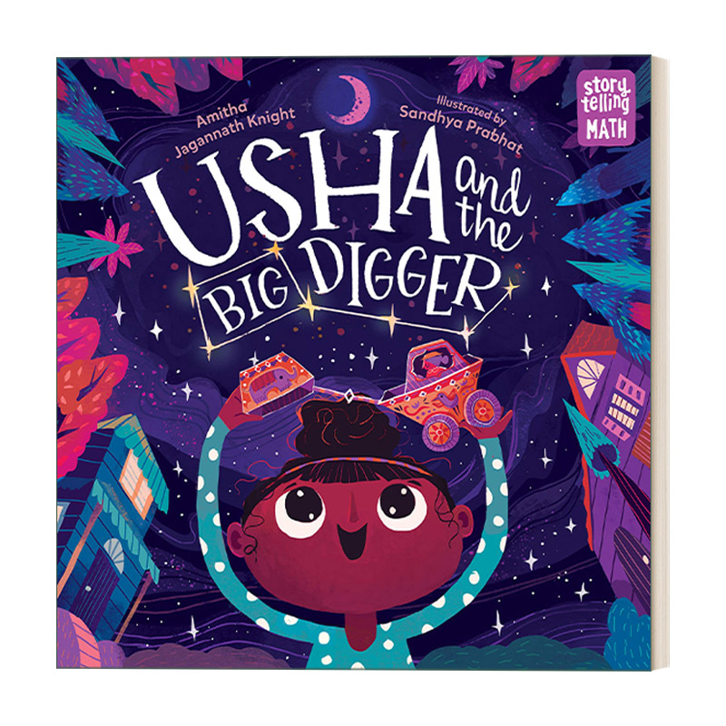英文原版 Usha and the Big Digger 讲故事学数学系列 乌莎和大挖掘机 儿童绘本 Sandhya Prabhat 英文版 进口英语原版书籍