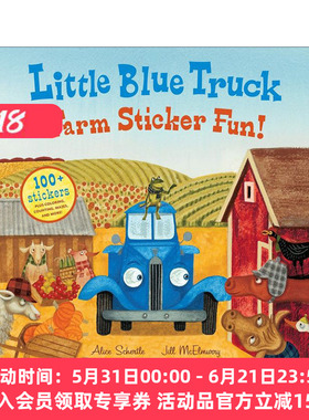 蓝色小卡车农场 英文原版 Little Blue Truck Farm Sticker Fun 含贴纸 英文版 进口英语原版书籍