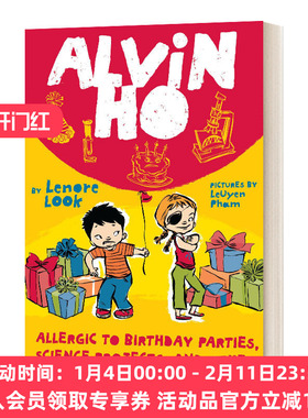 英文原版 Alvin Ho Allergic to Birthday Parties 胆小鬼阿文3 英文版 进口英语原版书籍