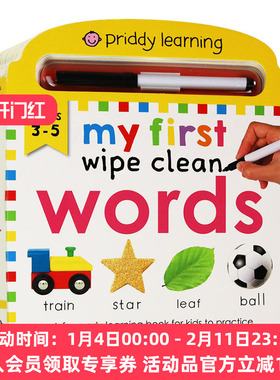 擦擦书 单词 英文原版绘本 My First Wipe Clean Words 儿童英语启蒙纸板书 英文版进口原版书籍 Roger Priddy