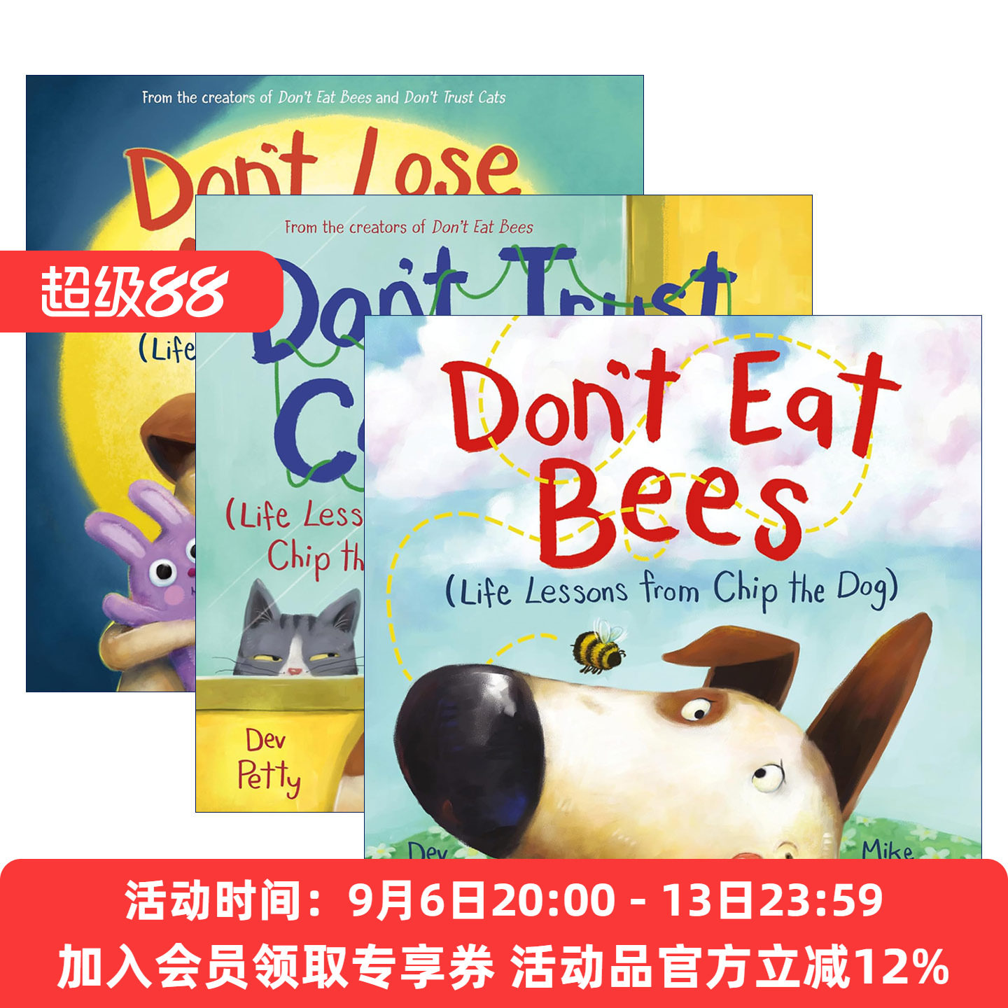 英文原版 Life Lessons from Chip the Dog 奇普狗狗的人生教训系列3册 儿童精装幽默绘本 Dev Petty 英文版 进口英语原版书籍