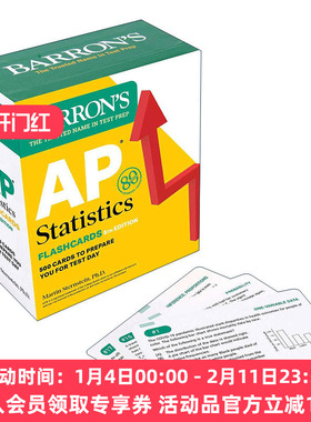 英文原版 AP Statistics Flashcards  巴朗AP统计学闪卡 第5版 带环扣 英文版 进口英语原版书籍
