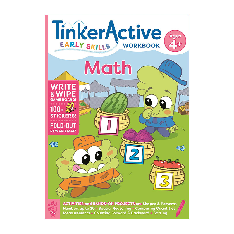 早期技能数学练习册 4岁以上  英文原版 Tinkeractive Early Skills Math Workbook Ages 4+Tinkeractive 英文版 进口英语原版书籍