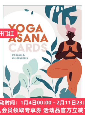 英文原版 Yoga Asana Cards 50 poses & 25 sequences 瑜伽卡片50个姿势 英文版 进口英语原版书籍