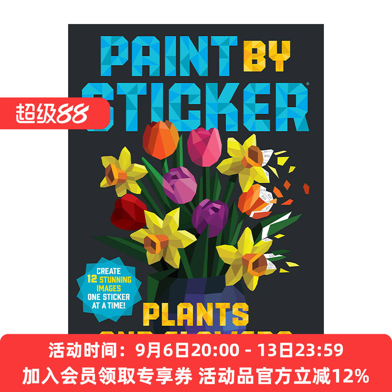 贴图画册  英文原版 Paint by Sticker Plants and Flowers 植物和花朵 英文版 进口英语原版书籍