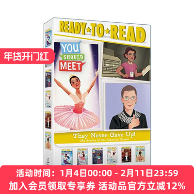 英文原版 They Never Gave Up the Stories of Six Amazing Women 准备读系列分级阅读3 伟大女性 6册盒装 Ready-to-Read Level 3