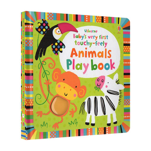 宝宝的首本触摸认知游戏书 英文原版 Usborne Baby's Very First Touchy-Feely Animals Play Book 动物 英文版 进口英语原版书籍