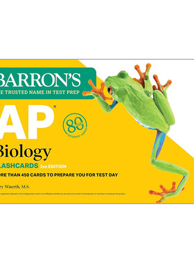 巴朗AP生物学备考闪卡 英文原版 AP Biology Flashcards Second Edition 更新版第2版 含环扣 英文版 进口英语原版书籍