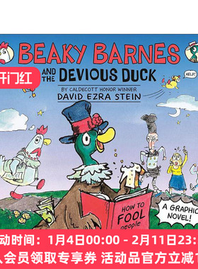 英文原版 Beaky Barnes and the Devious Duck 比克·巴恩斯 狡猾的鸭子 儿童精装幽默漫画绘本 凯迪克奖得主David Ezra Stein