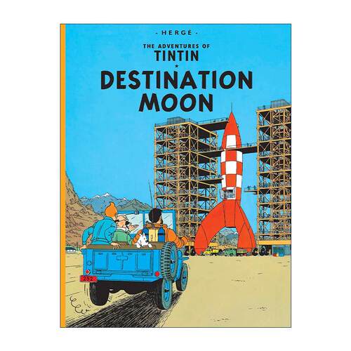 英文原版 The Adventures Of Tintin Destination Moon 丁丁历险记之奔向月球 儿童精装漫画 英文版 进口英语原版书籍