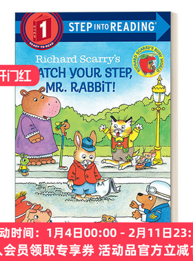 英文原版 Step into Reading 1 -Richard Scarry's Watch Your Step  Mr. Rabbit!兔子先生 请看路 英文版 进口英语原版书籍