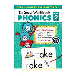英文版 书籍 Level 苏斯博士自然拼读2级练习册 Workbook Phonics 进口英语原版 英文原版 7岁儿童阅读学习指南 Dr.Seuss