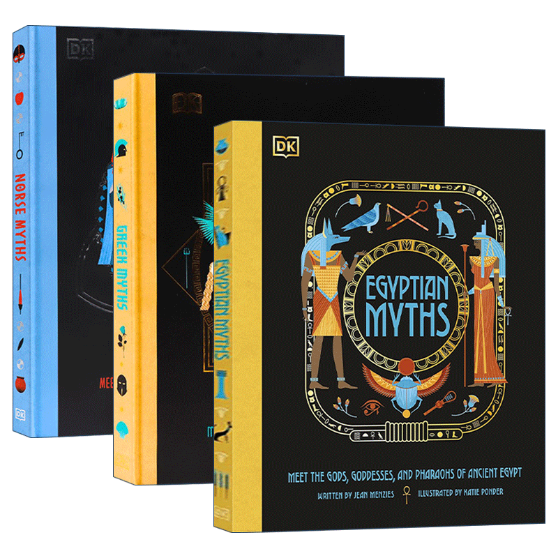 英文原版 Illustrated Greek/Norse/Egyptian Myths 古希腊/北欧/埃及神话插图故事3册 精装全彩插图 英文版 进口原版英语书籍