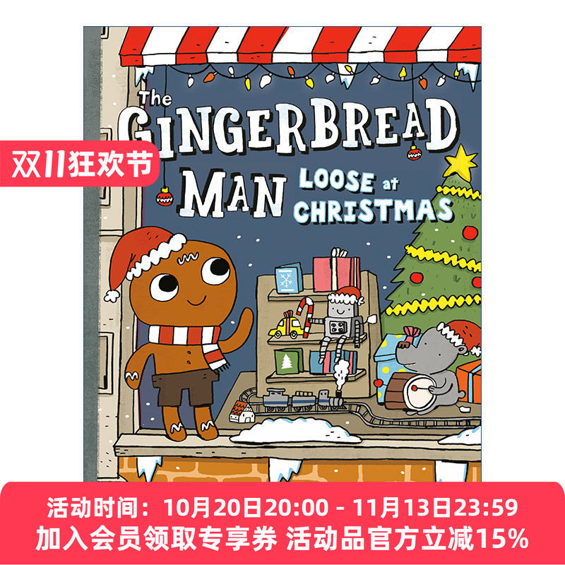 姜饼人圣诞夜出逃 英文原版 The Gingerbread Man Loose at Christmas Is 姜饼人冒险记系列 儿童精装