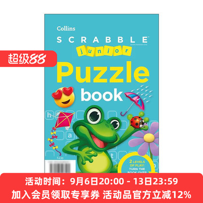 英文原版 Collins SCRABBLE? Junior Puzzle Book 柯林斯少儿拼写谜题益智游戏书 英文版 进口英语原版书籍